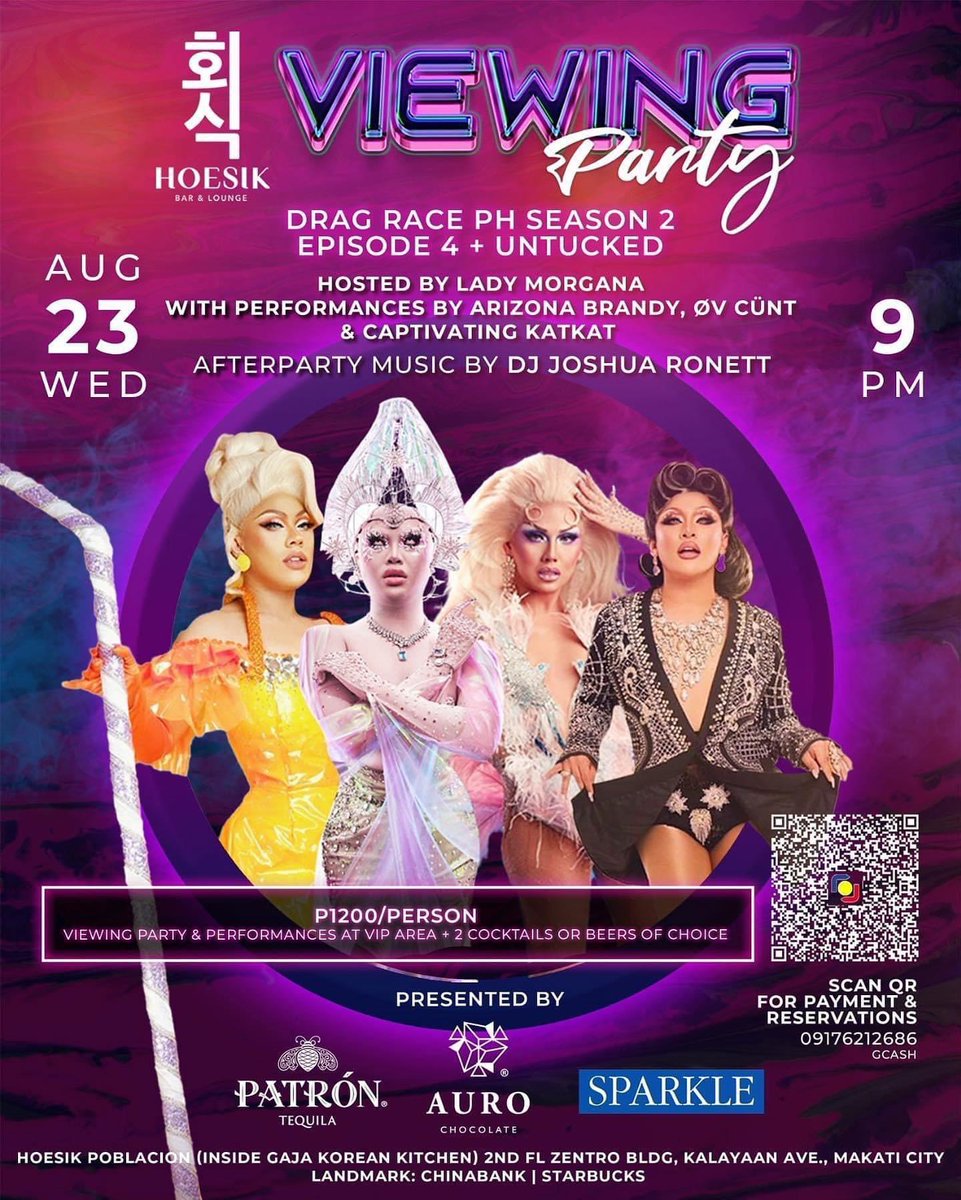 Snatch Game KNB? Ep.4 Viewing Party+Untucked, dito natin malalaman kung magkaka ayos na nga ba kami ni @m1ssjadeso? So lets go! see u at @hoesikmnl kasama sila @ovcvnt @captivatingkatkat and @arizonabrandy hosted by @itsladymorgana BOOK YOUR TICKETS NOW! Just scan the QR code!