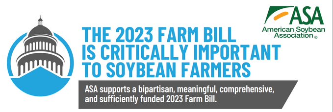 ASA_Soybeans's tweet photo. ASA has weighed in on every farm bill in U.S. history, assuring the farmer voice is heard during reauthorization. See what soy growers say their top priorities are for #FarmBill23: https://t.co/0U3UVqP4rS #AgPolicy #USSOY https://t.co/BIxVGNZtxu