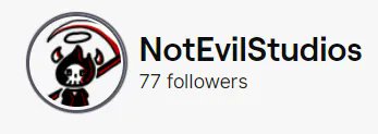 NotEvilStudios's tweet photo. Thank you for all your support for our Twitch so far! We're planning to do something special once we hit 100 followers, so spread the word! 👀

#NotEvilStudios #twitch https://t.co/QXdXrrf2kY