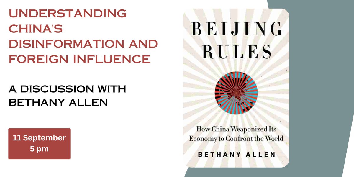 MIGSinstitute's tweet photo. On 11 Sept, join us for what promises to be a riveting discussion with @BethanyAllenEbr @axios . Bethany has been covering China's role in the world for years, focusing on how the country projects power beyond its borders
https://t.co/fHXhRBMD7E https://t.co/lR4s6nKJ4R