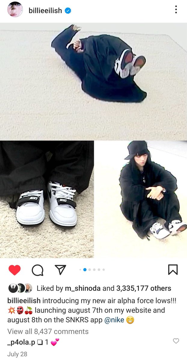 i just noticed mike liked billie's shoe annoucement!! 🥺