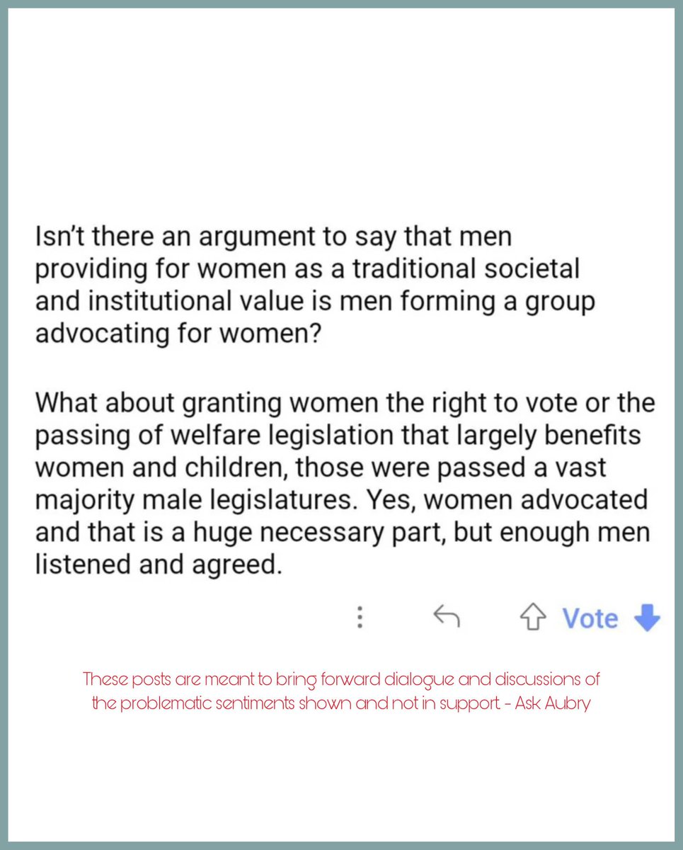 Men didn't GIVE women the right to vote, they held it hostage.

Such b*llshit mindset of these dudes thinking how altruistic men are for allowing women to do anything.