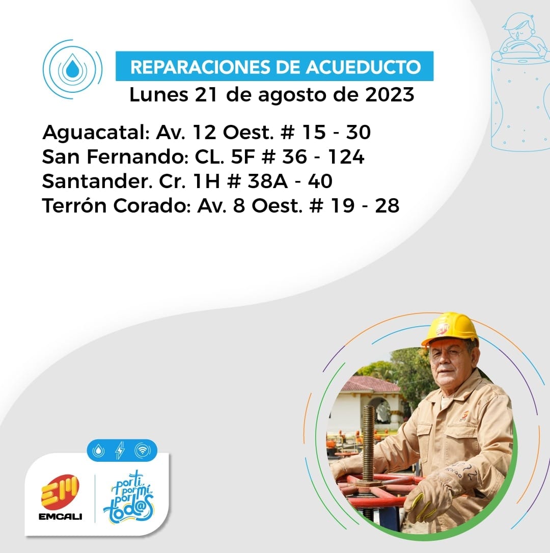 EMCALIoficial's tweet photo. 🚧 Atención 🚨Estas son las maniobras de reparación de acueducto💧y energía ⚡para hoy #lunesfestivo en la ciudad.
#EmcaliMasCercaDeTi https://t.co/iW7PxHBtDG