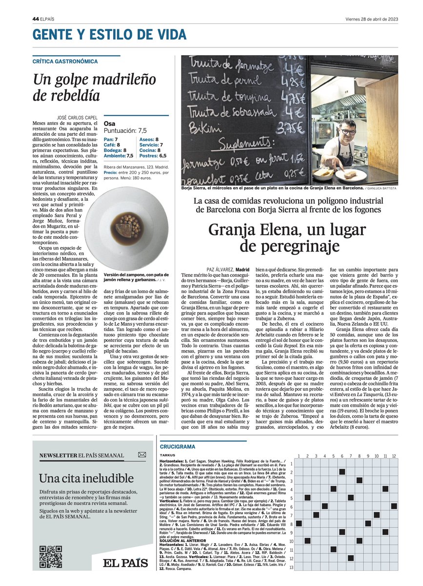 JesuitesEdu's tweet photo. 🗞️ ¿Te lo perdiste? ¡@el_pais dedicó un artículo a Granja Elena! Al frente de los fogones de esta casa de comidas emblemática de Barcelona está Borja Sierra (@borjasic), antiguo alumno de @jesuitesFP en #JESarrià y actualmente profesor de Alta Cocina en este centro. 🍛 https://t.co/AwX0bpj1yQ