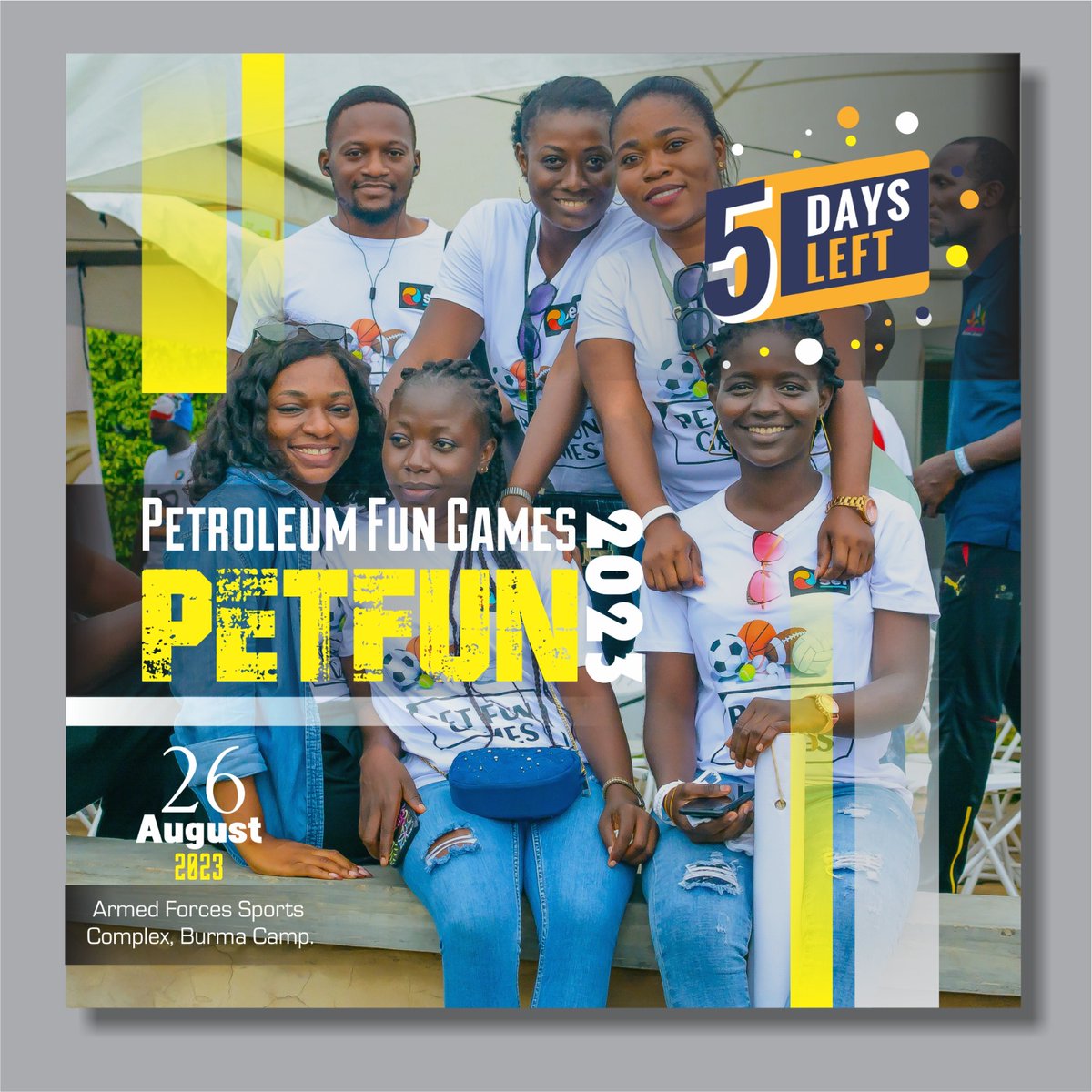 comacghana's tweet photo. Get ready to fuel your excitement!
Just five days until the ultimate Petroleum Fun Games 2023!

#countdown #PFG2023 #fuel #onuashowtime #mcbrown #utvlife #mzgee #radio #fuelprices #trends #fy #search #Asake02Arena #Luna25 #Lionesses #Djokovic #KCONLA2023 #BRICS #HurricaneHillary https://t.co/IiJdTgoiGm