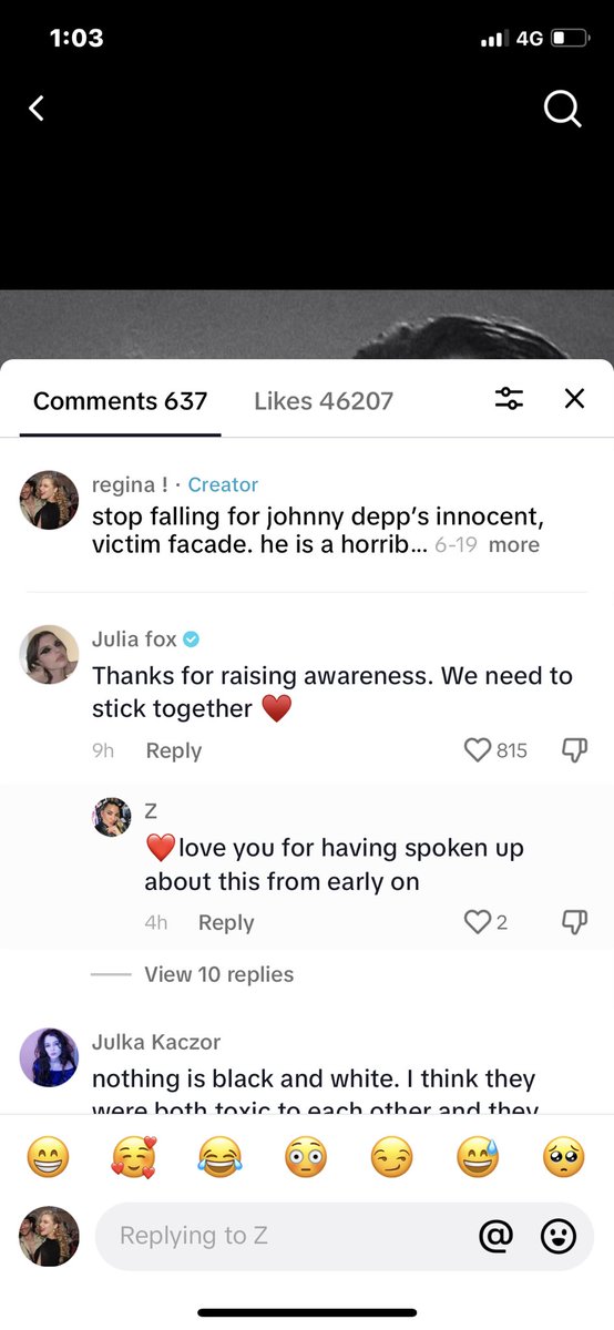 believingheard's tweet photo. woke up to find out julia fox left a comment on my tiktok !!!!! https://t.co/1VPRXuRSdG