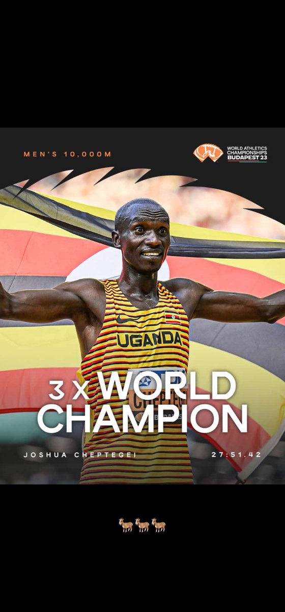 kampalakidsrun's tweet photo. Congratulations @joshuacheptege1 upon sealing a hat trick of world titles over the 10k race in a row. @ayebazibweagath @MiriatNdagire @annualmuslimrun https://t.co/JufzjXYOBb