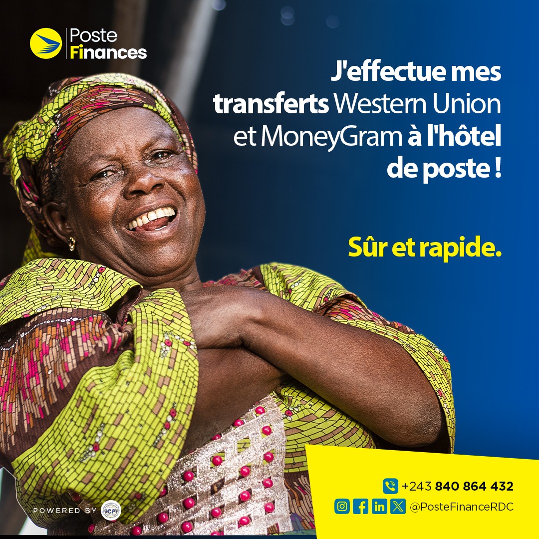 rdc_poste's tweet image. J&apos;effectue mes transferts Western Union et MoneyGram à l&apos;hôtel de poste !

Sûr et rapide📢

Faîtes de même et gagnez du temps 🚀

Nous sommes situés au 1009, Boulevard du 30 Juin, Kinshasa - Gombe.

#PosteFinances #ServicesFinanciers #Securité #SCPT