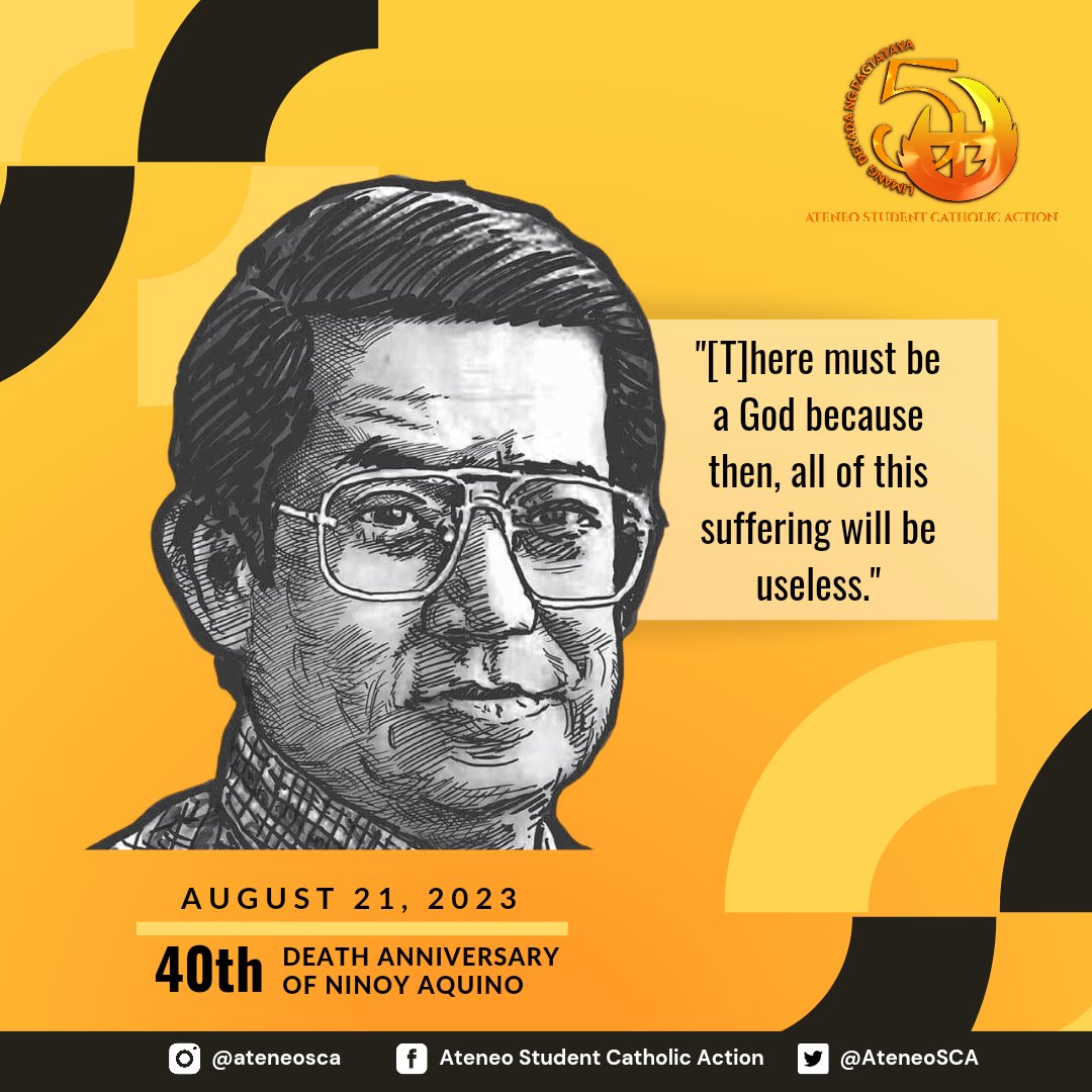 'I return from exile and to an uncertain future with only determination and faith to offer—faith in our people and faith in God.' - Ninoy Aquino Jr. 

Today we commemorate the 40th death anniversary of the late Senator Benigno 'Ninoy' Aquino Jr. 

#NinoyAquinoDay