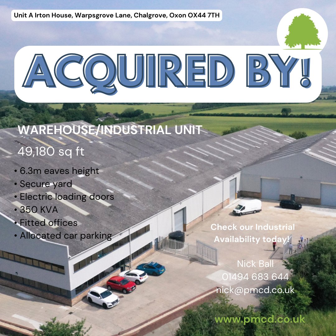 #dealdone #Industrial #Warehouse Chalgrove, Oxon. Acquired by PMCD. If you are looking for Industrial space, check out our acquisition service pmcd.co.uk