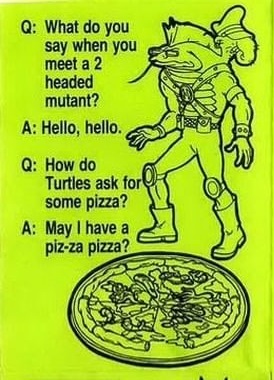 Saurnecro's tweet photo. @mooncalfe1 Love it Sophie! 
Naturally all I can think of is this old TMNT Playmates jokebook joke art featuring two of the punks when I see Dirtbag hanging off the back there. https://t.co/sDS8ot5q5L