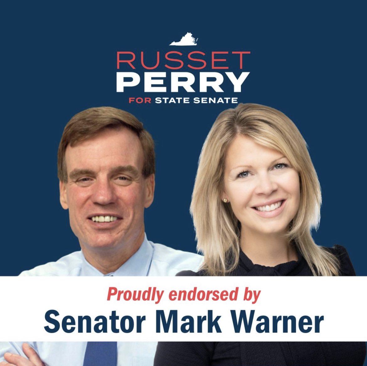 RussetPerry's tweet photo. Proud to have the endorsement of @MarkWarner: “Russet is a committed community leader who understands what the residents of SD-31 need to prosper in a rapidly changing economy.” #markwarner #virginiapolitics #vastatesenate #sd31 https://t.co/udVtSvy0nO