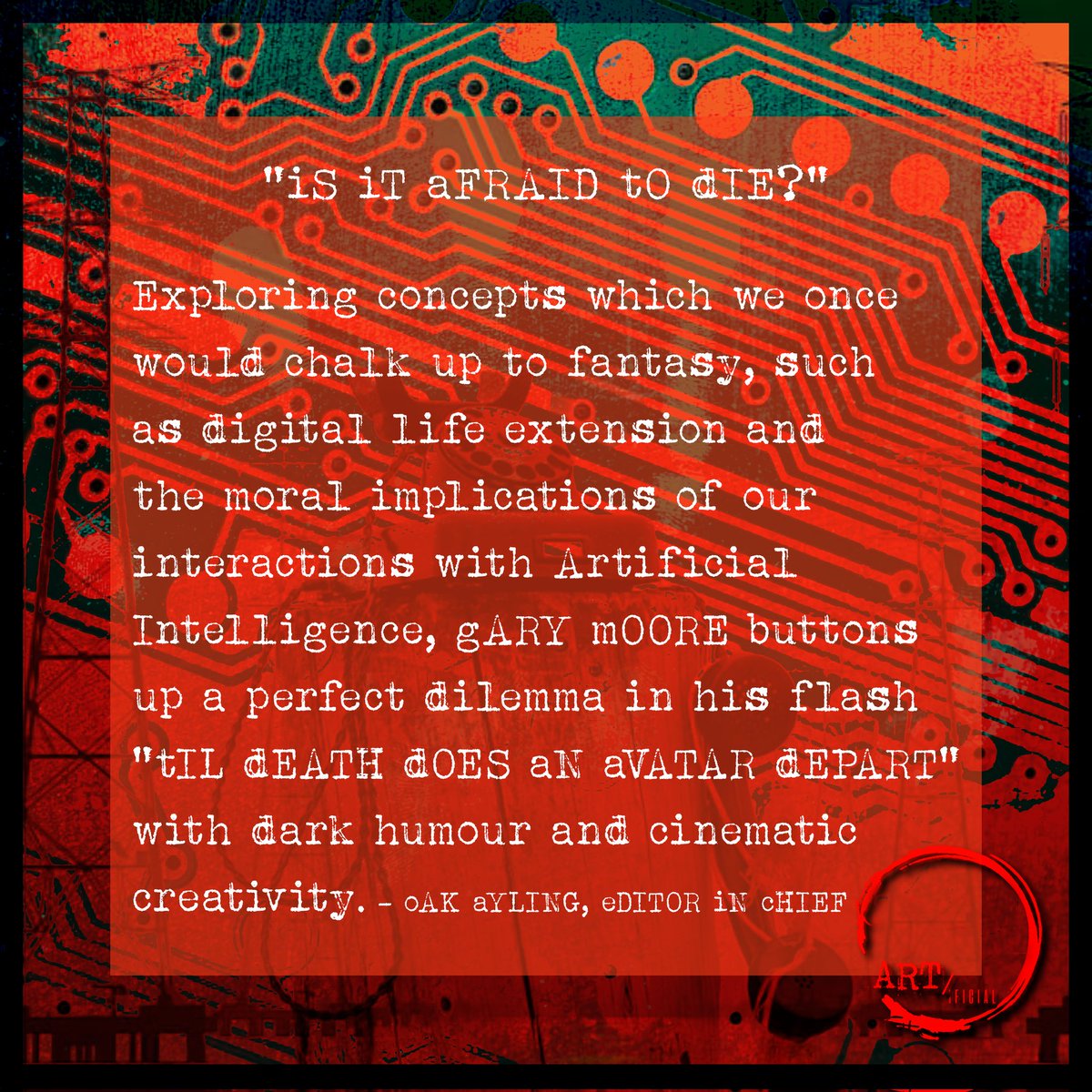 SparePartsLit's tweet photo. π‘ ART/ificial Volume _1 Contributor Spotlight
β¨ Gary Moore β¨
Follow our links to Download your free copy of ART/ificial volume _1 Now!
#protestpoetry #litmag #creativewriting #protestai #writersunite #artbyhumans #antiAI #newreads https://t.co/Emo3SDJMaA