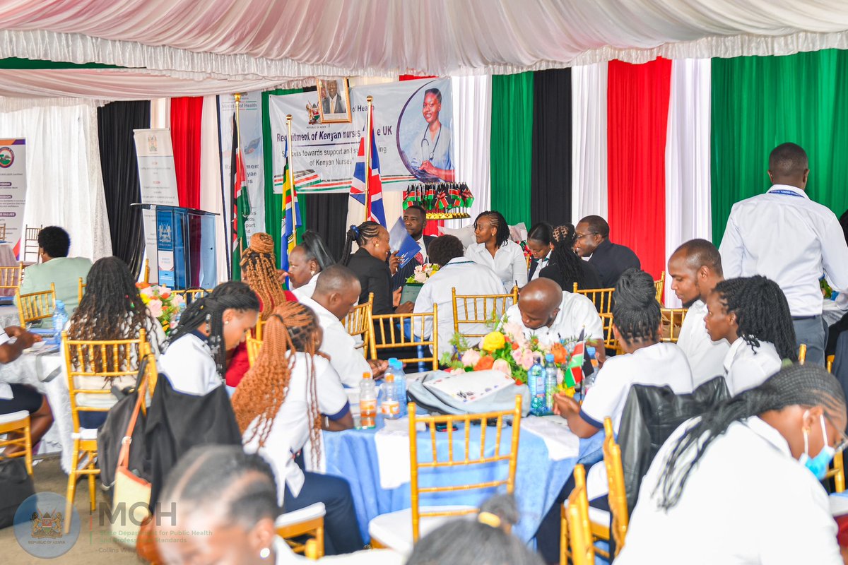 The stage is set for the flag-off ceremony of the 2nd Anniversary of Nurses to the United Kingdom. Today's event at Afya House, hosted by Cabinet Secretary for Health, Nakhumicha S. Wafula, marks a remarkable milestone in international healthcare collaboration.