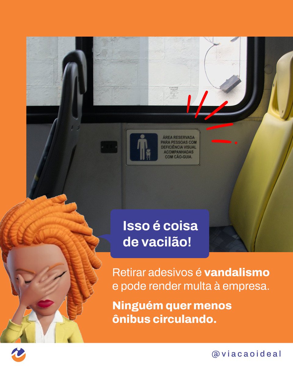 viacaoideal's tweet photo. Vai de ônibus, vai de Ideal, deixando os adesivos no lugar! 🚍🔸️🔹️
#viaçãoideal #90anos #TransportePúblico #QualidadeDeServiço #SMTR #Vandalismo #Respeito #Cuidado #TransporteColetivo #Conscientização #RespeiteOsÔnibus #Cidadania #vaideideal #ilhadogovernador #RJ #busologia https://t.co/xz58tp95O0