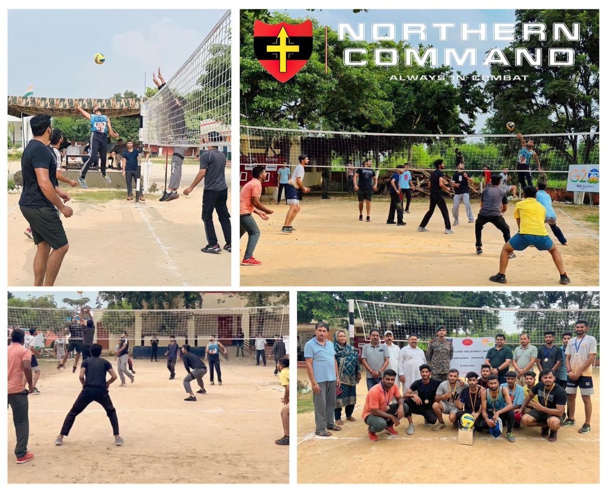 NorthernComd_IA's tweet image. PROMOTING SPORTS

#IndianArmy in conjunction with village committee #organised an Inter village #volleyball tournament in #border area of #Akhnoor, #JammuAndKashmir.

The event aimed to #encourage budding talent, &amp;amp; sportsman spirit among youth.

#kheloindia
#volleyball