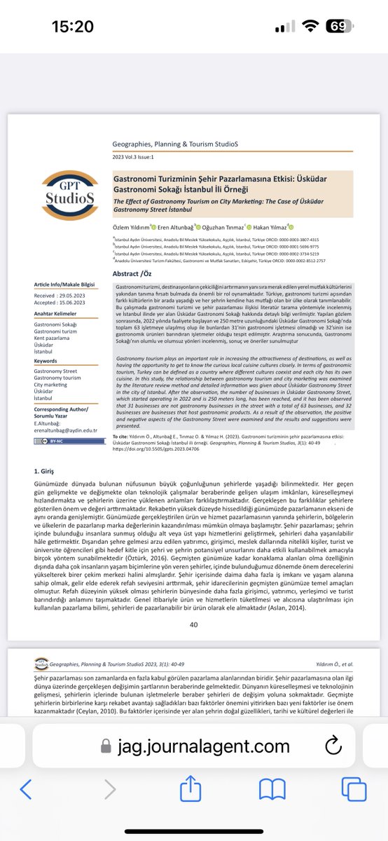 Gastronomi Turizminin Şehir Pazarlamasına Etkisi: Üsküdar Gastronomi Sokağı İstanbul İli Örneği 
Özlem Yıldırım, Eren Altunbağ, Oğuzhan Tınmaz, Hakan Yılmaz