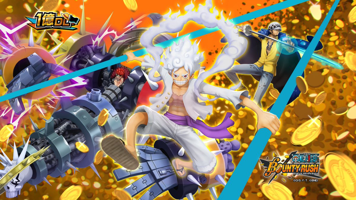 OPBR_official's tweet photo. 【1億DL突破キービジュアル先行公開!!】

1億DL突破を記念して、タイトル画面が新しくなります✨
日頃のご愛顧に感謝の気持ちを込めてiPhone &amp; Android &amp; PC用壁紙、SNS用アイコンをプレゼント！
是非ご利用ください！

#バウンティラッシュ1億DL突破
#バウンティラッシュ
#ONEPIECE https://t.co/lUzEvvfqkX