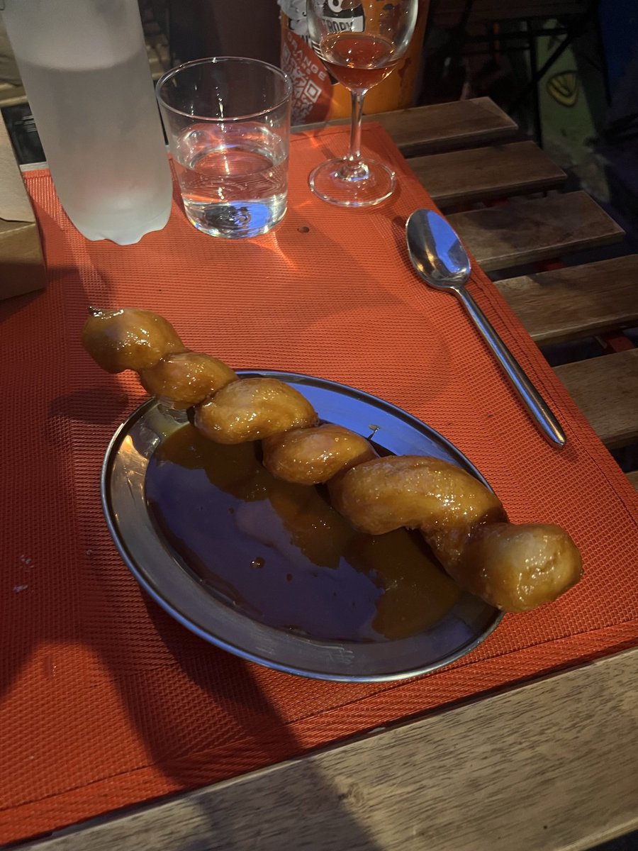 Anyways here’s four of my favourite things I ate in Marseille:
Pigeon samosa with plum purée
Pisco Quebranta, umeshu, yuzushu &amp; combava cocktail
Fennel sausage with mash &amp; gravy
Super swirly doughnut with whisky sauce