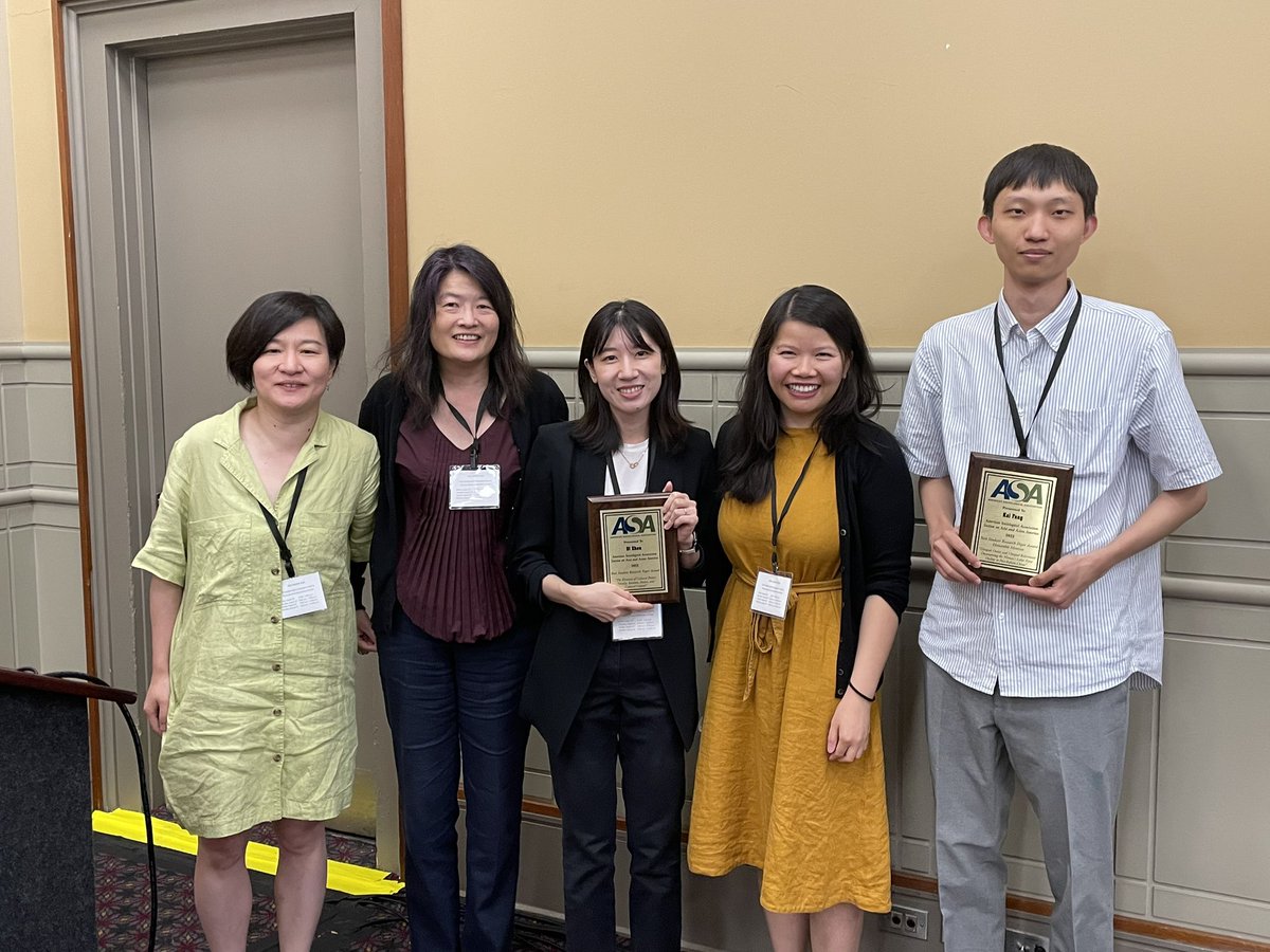 dizhou_soc's tweet photo. Thank you to @ASAAsia_America and @CITAMS_ASA for your recognition of my work! There are huge encouragements to my research, and I hope I'll have more to contribute in the near future!  #ASA2023 https://t.co/M1ADDKtThq