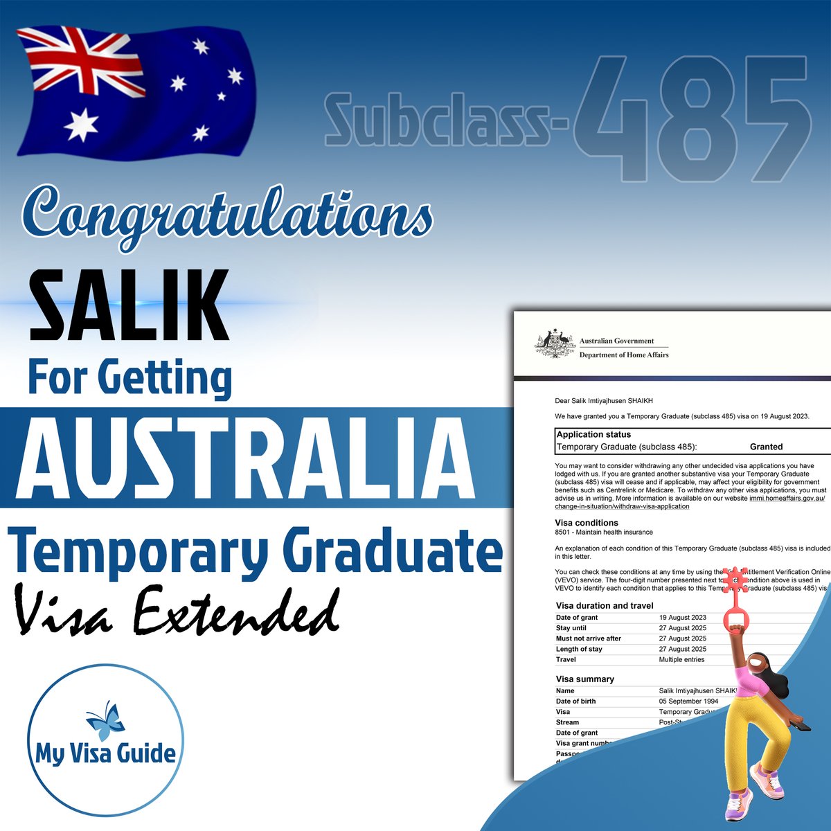 MyVisaGuide's tweet image. EXTENDED TR 485 Visa GRANT!
WhatsApp +61416582024
92357-00008
92367-00008
#studyvisa #multiplevisa #studentvisa #visa #guidance #mvg #myvisaguide #pr #australia #newzealand #canada #Australiastudyvisa #australiavisa
#australiavisa #AustraliaPR #AustraliaVisa #AustraliaPRApply