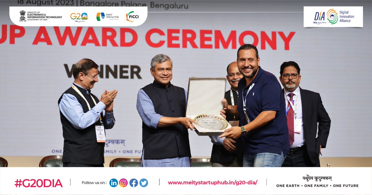 In the category of Secure Digital Infrastructure, the Egyptian startup, Bosta, was announced as the winner, at the #G20DIAMegaSummit.

#G20DIA #G20India #G20DEWG #DigitalInnovationAlliance #StartUp #AmritKaal #Techade