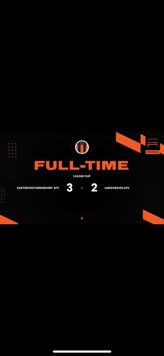 Great win in the league cup for our first home game of the season. All the best to <a href="/LangcraigsAFC/">Langcraigs Amateurs</a> who we will catch up with during league duties⚫️🟠⚫️