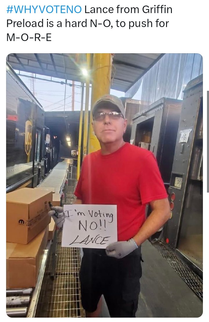 BrJoeBalkis's tweet photo. #sob, the #MarblePalace &amp; their minions are trying to push the concessionary #upsContract. But #members are fighting back. We need to Stop them moving the #Teamsters backwards. We need to get out the #VoteNo in the barns &amp; online as we approach the deadline. Vote No &amp; organize it https://t.co/FqCgBMDI0H