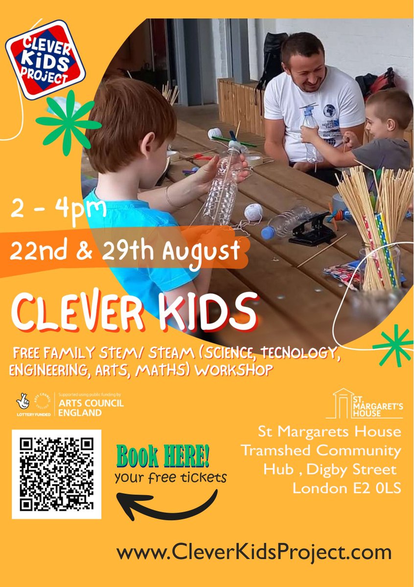 Free STEM kids inclusive event for the whole family on Tuesday 22nd and 29th August 2-4pm, 5yrs+
An event organised by one of our parents 🤗🥰

cleverkidsproject.com