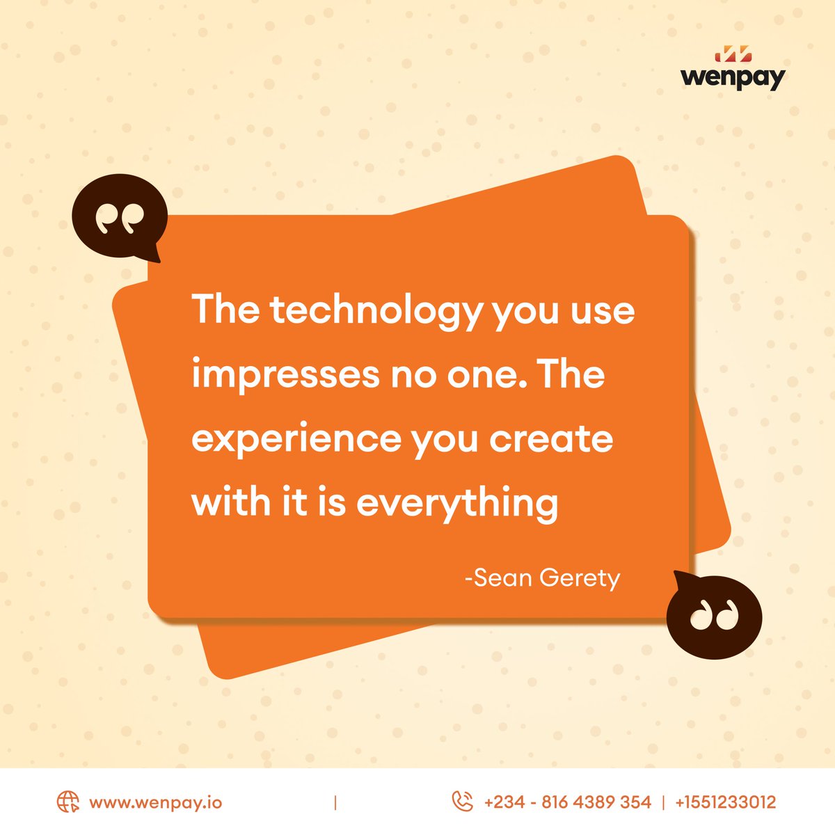 WenPay_io's tweet photo. Experience is everything.
Technology itself isn’t “the thing” that’s going to solve all problems.
If they want to grow and thrive as a business, it's not enough to just use technology, you need to embrace it!!
.
.
.
#wenpay #techquotes #technologyisheretostay #experienceoverall https://t.co/vCkg5aIjva