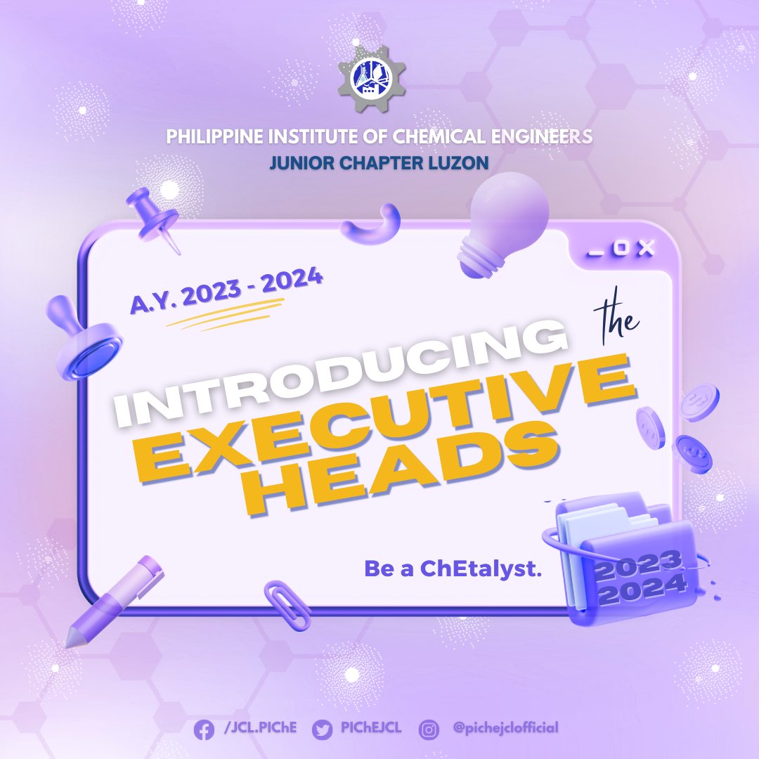 PIChEJCL's tweet photo. Introducing the new ✨𝐁𝐨𝐚𝐫𝐝 𝐨𝐟 𝐓𝐫𝐮𝐬𝐭𝐞𝐞𝐬 𝐚𝐧𝐝 𝐎𝐟𝐟𝐢𝐜𝐞𝐫𝐬✨ of the 𝐏𝐡𝐢𝐥𝐢𝐩𝐩𝐢𝐧𝐞 𝐈𝐧𝐬𝐭𝐢𝐭𝐮𝐭𝐞 𝐨𝐟 𝐂𝐡𝐞𝐦𝐢𝐜𝐚𝐥 𝐄𝐧𝐠𝐢𝐧𝐞𝐞𝐫𝐬-𝐉𝐮𝐧𝐢𝐨𝐫 𝐂𝐡𝐚𝐩𝐭𝐞𝐫 𝐋𝐮𝐳𝐨𝐧 (𝐏𝐈𝐂𝐡𝐄-𝐉𝐂𝐋) for terms 2023-2024! 🥳 https://t.co/udLNYmcMpD