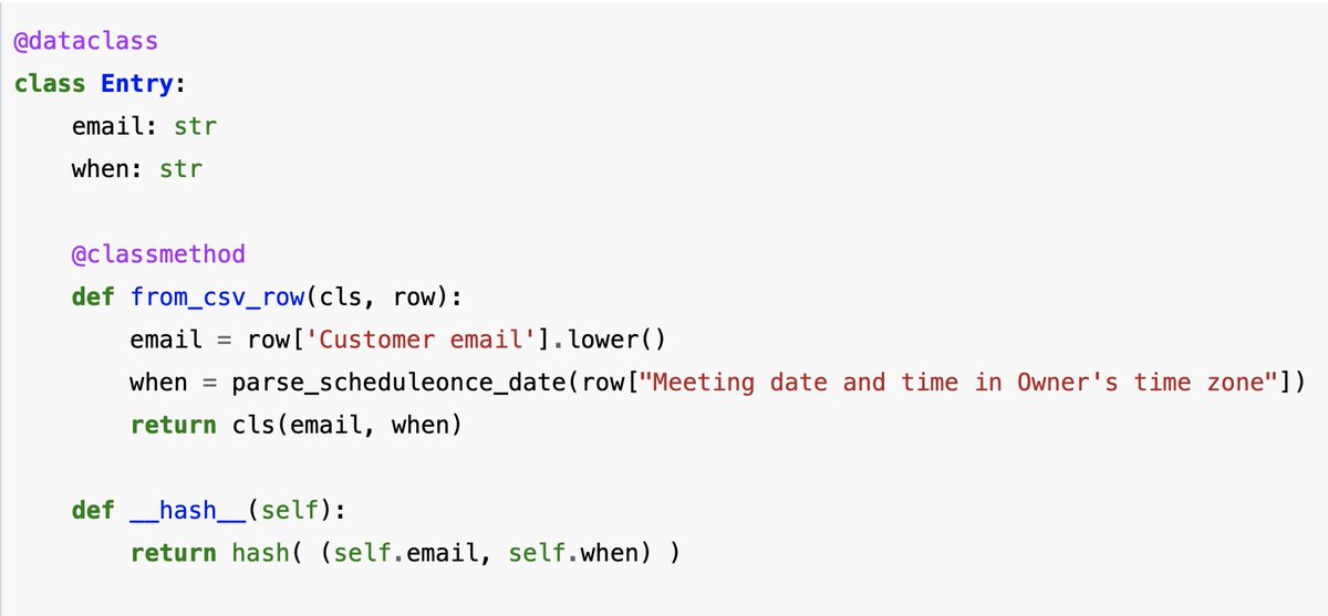 powerfulpython's tweet image. Levels of Python type annotations
Python has optional type annotations - also called "type hints". Like this:
The annotations here being "Entry" as the type for the "entry" argument, and "dict" as the return type.
In fact, there are at least 3 ways type annotations can be…