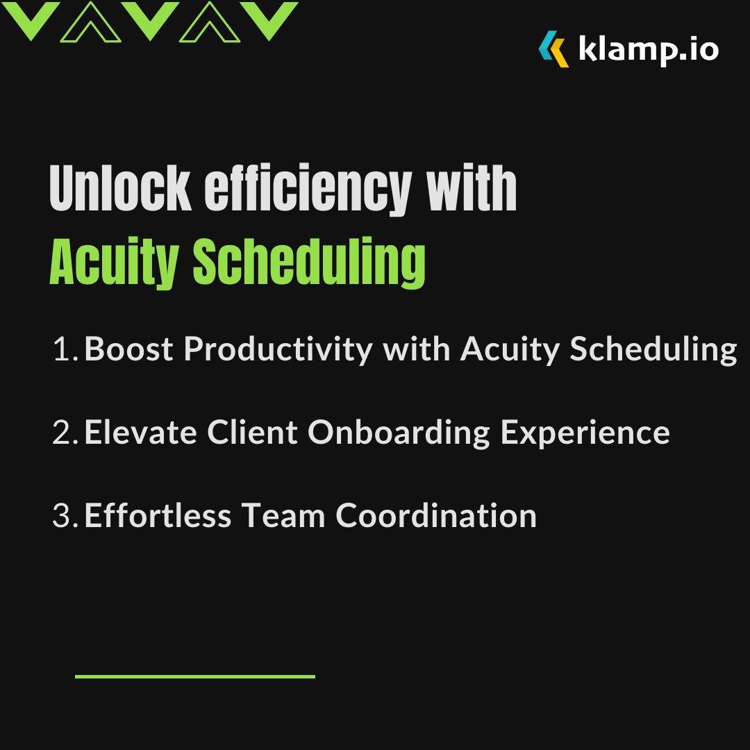 getklamped's tweet image. Optimize your SaaS workflow with Acuity Scheduling! 

From seamless onboarding to efficient team coordination, our platform empowers your growth journey. 

Discover the future of scheduling now. 

#SaaSProductivity #AcuityScheduling