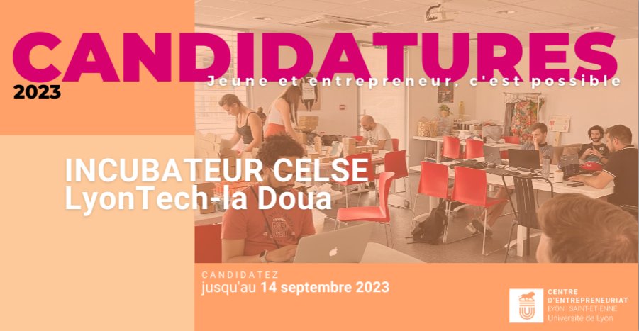 Lyoncampus (@lyoncampus) on Twitter photo Le Centre d'Entrepreneuriat Lyon Saint-Etienne de <a href="/UniversiteLyon/">Université de Lyon</a> via son incubateur LyonTech-la Doua propose un accompagnement pour les étudiants qui développe ou souhaite développer un projet entrepreneurial.
Candidature jusqu'au 14 septembre.
👉shorturl.at/ajDEH Le Centre d'Entrepreneuriat Lyon Saint-Etienne de <a href="/UniversiteLyon/">Université de Lyon</a> via son incubateur LyonTech-la Doua propose un accompagnement pour les étudiants qui développe ou souhaite développer un projet entrepreneurial.
Candidature jusqu'au 14 septembre.
👉shorturl.at/ajDEH