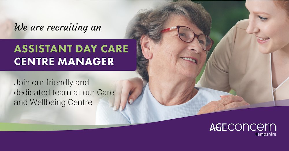 We have some new exciting job opportunities...

Assistant Day Care Centre Manager - Hythe/Dibden
ageconcernhampshire.org.uk/job/assistant-… 

Assistant Day Care Centre Manager - New Milton 
ageconcernhampshire.org.uk/job/assistant-… 

#AgeConcernHampshire
#HampshireJobs
#HampshireRecruitment #CareJobs