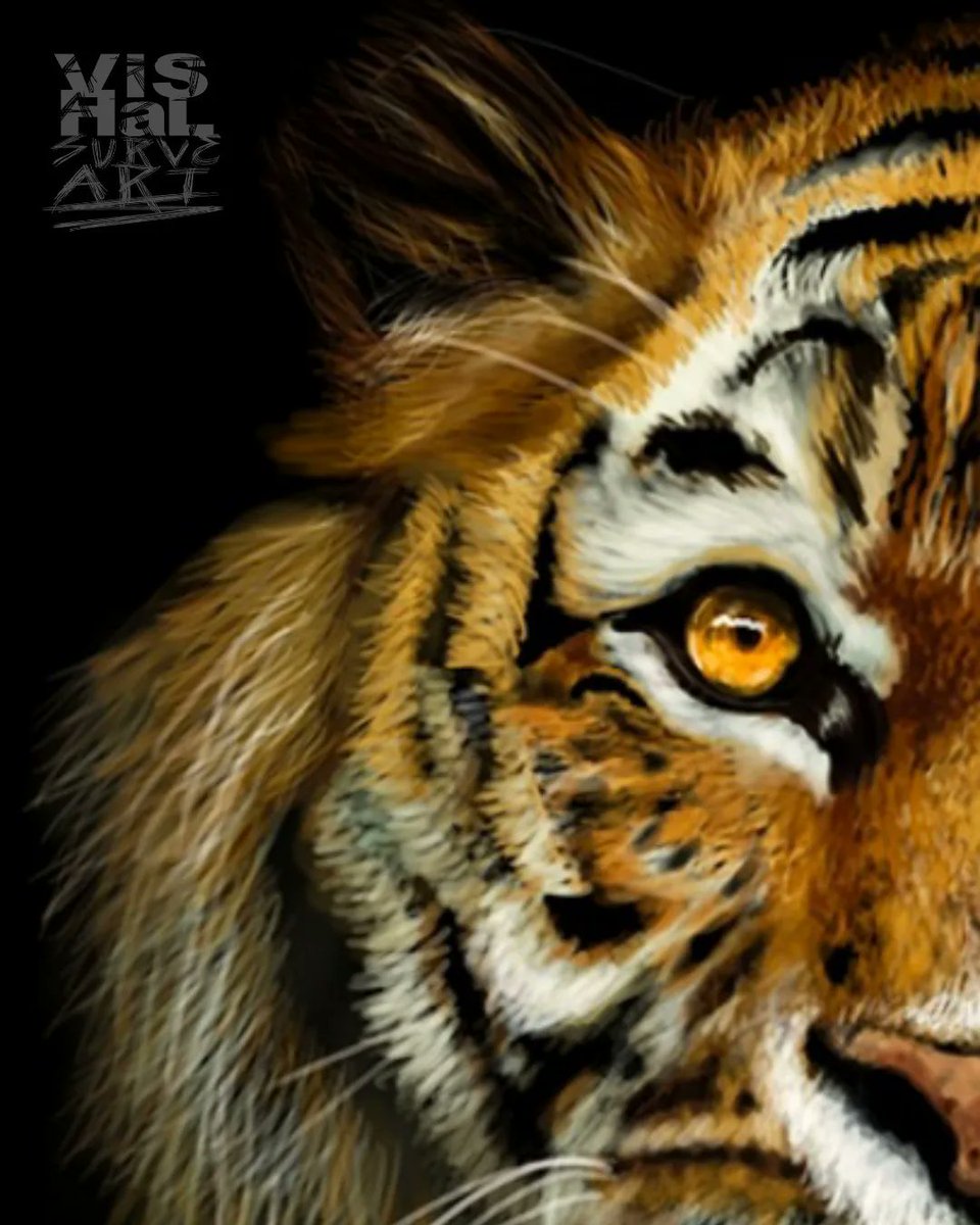 vishalsurvearts's tweet photo. 'The Royal Rise'
My Digital Portrait Painting of the majestic Royal Bengal Tiger.
The Dark Rising Series Artwork 1
#Tigers
#digitalart 
Note - Not generated by AI. This is hand-drawn artwork.
#tiger #digital #draw #Creative #XPPen18周年記念 #art #artwork #artist #photoshop https://t.co/PaXIOXjahL