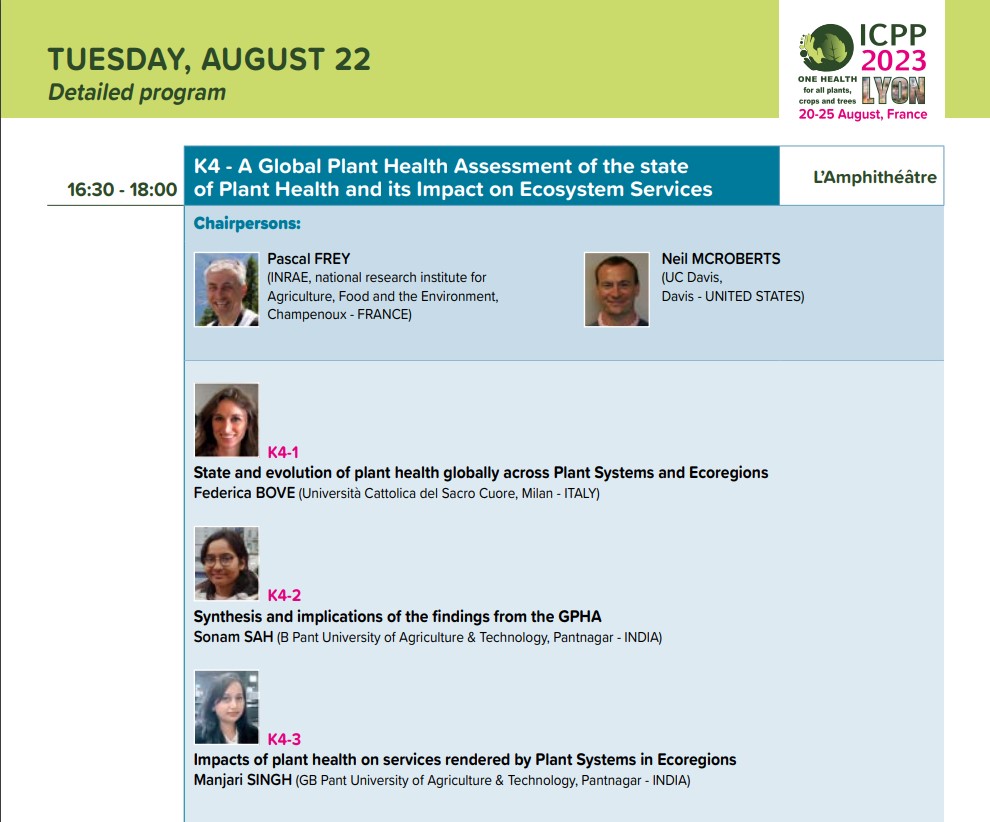 Food_Security's tweet photo. Don't miss the Keynote "A Global Plant Health Assessment of the state of Plant Health and its Impact on Ecosystem Services" at @icpp2023 !
Established in 2019 #GPHA aims to provide a first-time overall assessment of #planthealth of the world.
#ICPP2023 #ISPP https://t.co/i3Js73gQuo