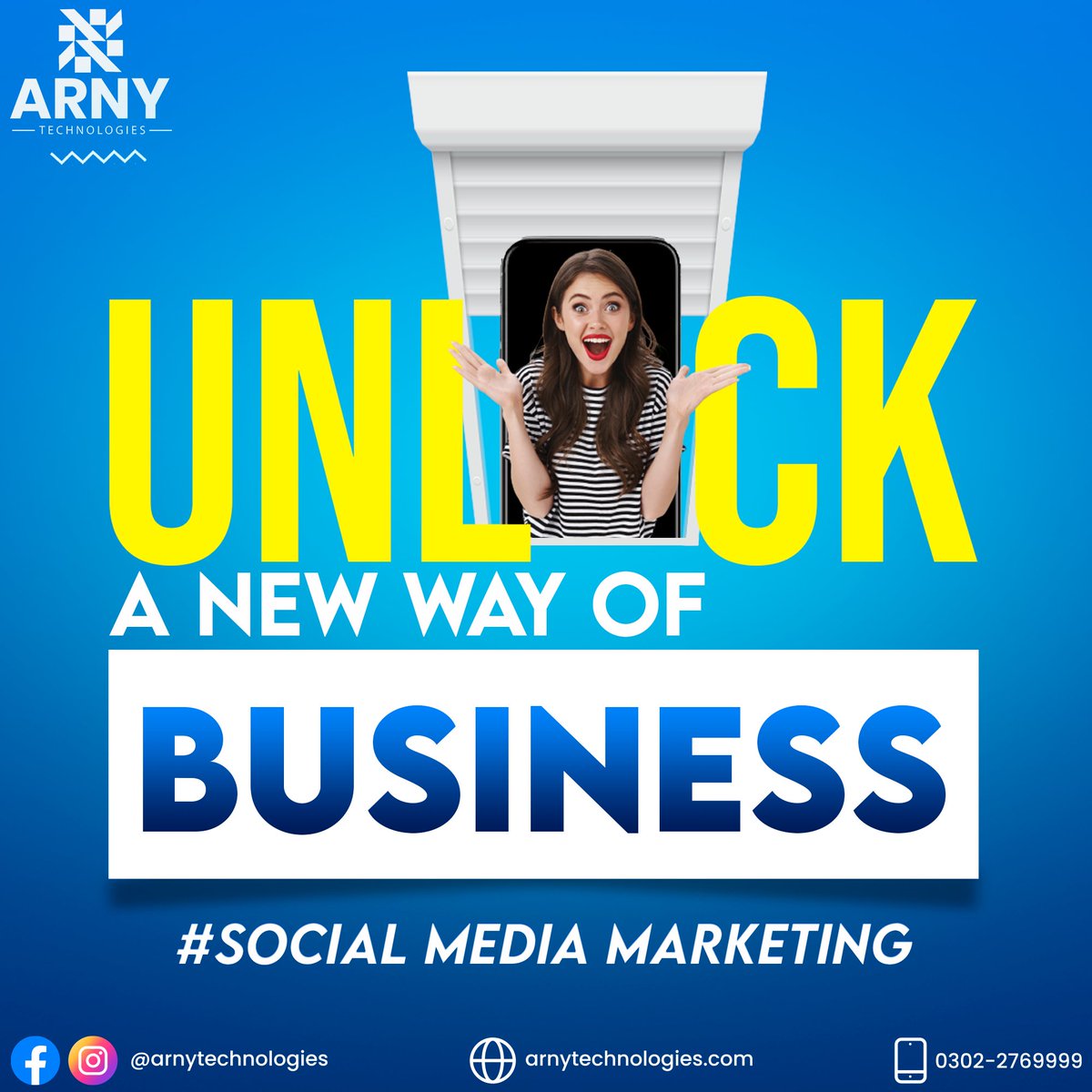 ArnyTechnology's tweet photo. Unlocking a new realm of possibilities in the business landscape! Say hello to a game-changer: Social Media Marketing. 📱✨ Elevate your brand, engage your audience, and chart a path to success like never before. Let's redefine business together!
Contact Us at: +92 302 2769999 https://t.co/yp0w9MQtCa