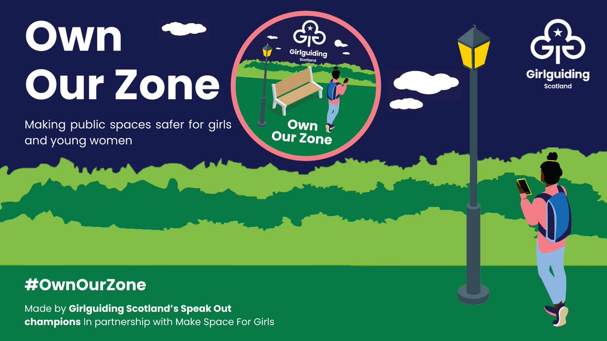 GirlguidingScot's tweet photo. Kick start the term with a new challenge pack! Our Speak Out champions are proud to launch their Own Our Zone campaign to help make public spaces safer for girls and young women across Scotland.
#OwnOurZone https://t.co/HlE7BhpBdT