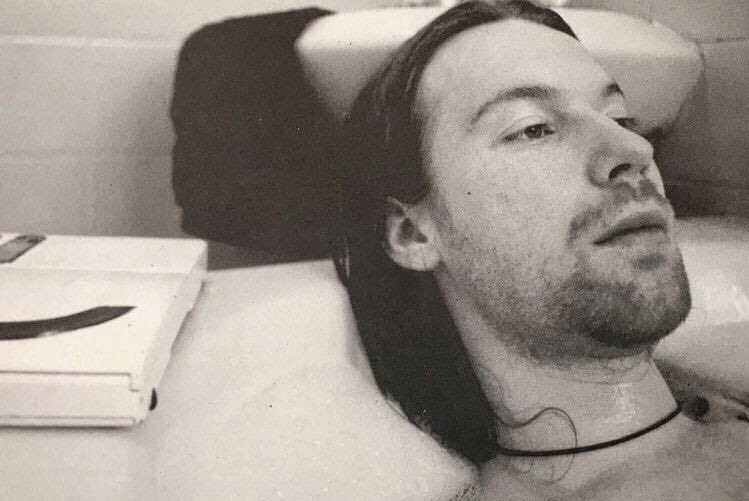 NormalComposers's tweet photo. Aphex Twin taking a bath. https://t.co/ImsH8Ci5C3