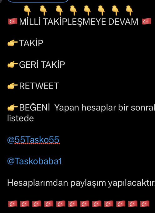 MİLLİTAKİP🇹🇷254🇹🇷 @krannal38526333 @VolkanB20891327 @AytekinGv5xz @MSTF15AYYILDIZ @mearic78_ @55Tasko55 @Togg_1453_2023 @Glpembe31752879 @semagzn @NeslihanNazik1 @MuhammedNazik3 @MHP_Berlin @ihtiyarvizi @Boorrzz @Remzi30257123 @cizikzeytin1903 @Ereklizaza @AkNesil101084 @2023_76