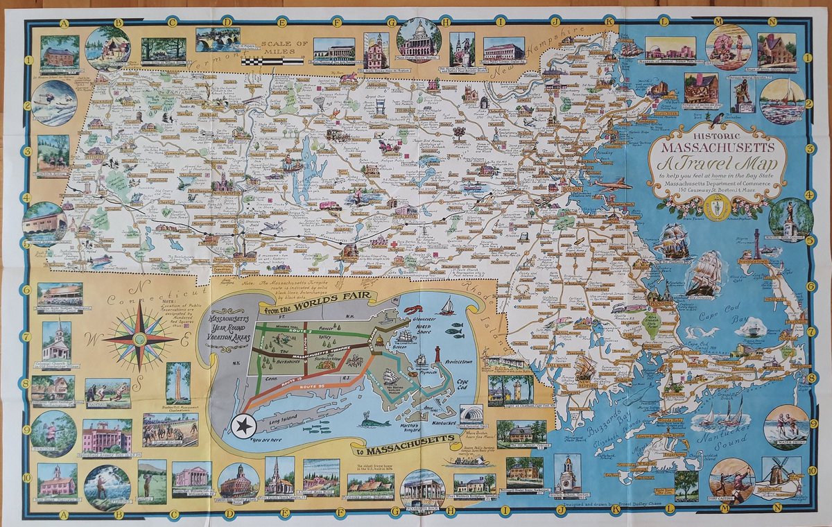 Ernest Dudley Chase Pictorial Map of Massachusetts (1964 World Fair)
etsy.com/listing/149183…
#agoraoldprintsandmaps #antiquemap #map #etsy #bostonmap #boston #massachusetts #travelmap #pictorialmap #vintagemap #mapcollection