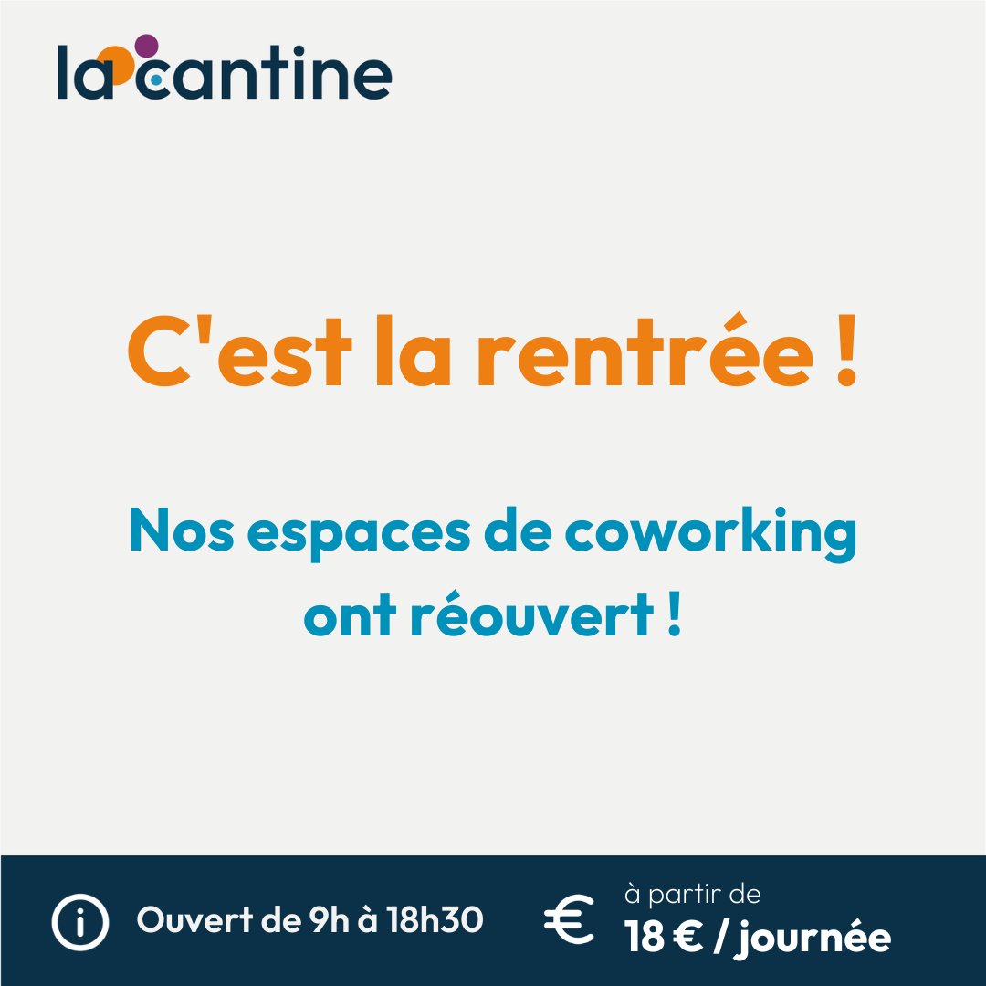 📣 C'est la rentrée ! Nos deux espaces de coworking ont réouvert ce lundi 21 août ! Nous vous attendons au 27 Rue d'Aubuisson et au 39 Allées Jules Guesde de 9h à 18h30 pour en profiter 👨‍💻