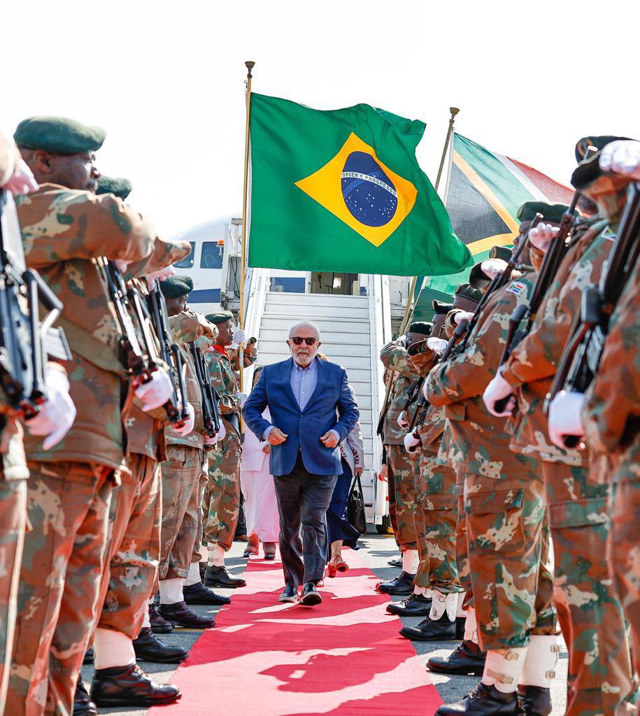 President of Brazil🇧🇷 Lula Da Silva arrives in South Africa🇿🇦 for the BRICS Summit