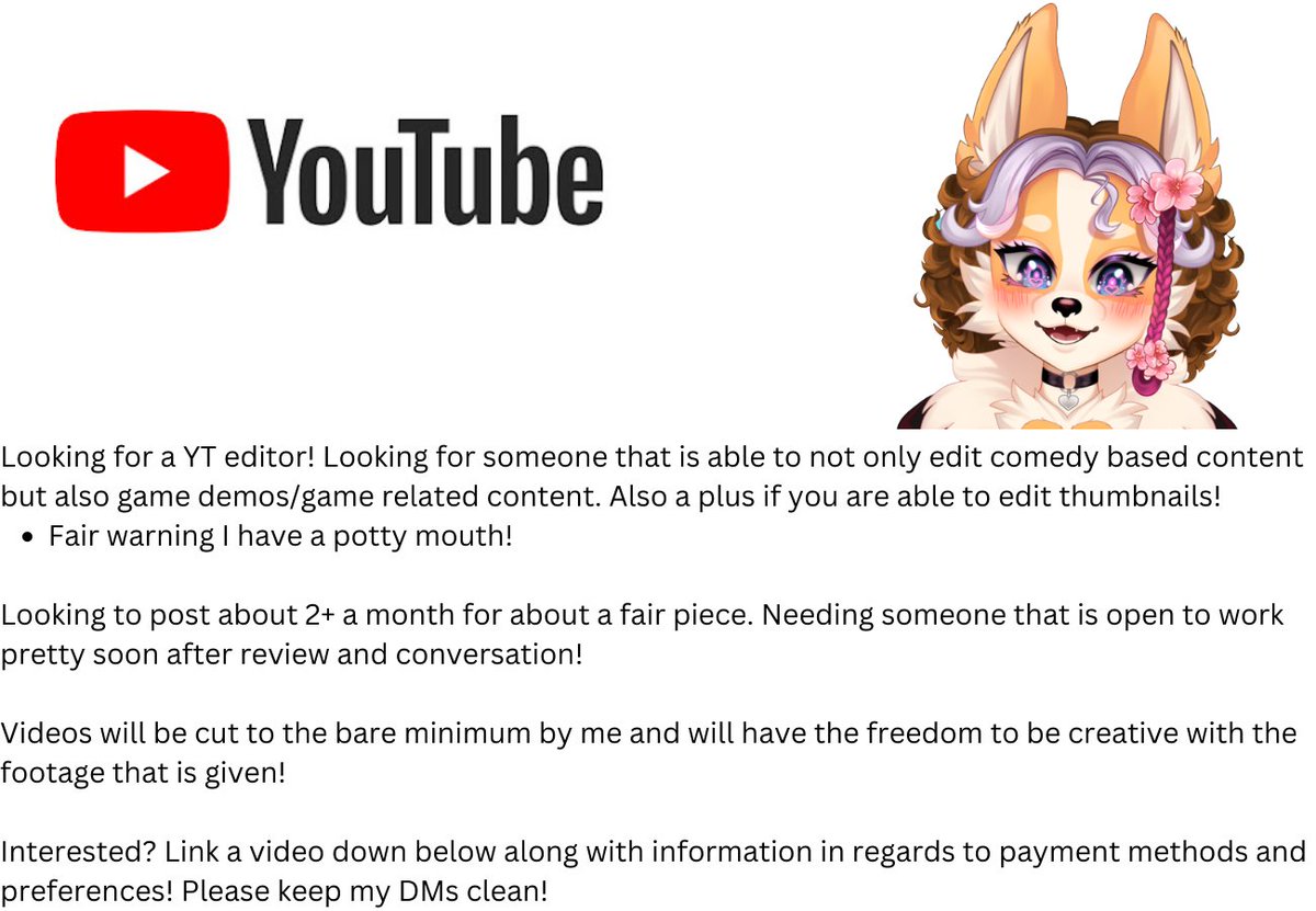 ZogiVT's tweet photo. Anyone interested?! I am open to anyone just please keep my DMs clean and if interested I will reach out myself! Can reach out though if you have questions!

#Vtuber #Vtubers #VtuberEN #ENVtuber #ENVtubers #EnVtuber #VTuberUprising #VtuberUprsing #furry #twitch #youtube #Editor https://t.co/jqOVE5lPhB