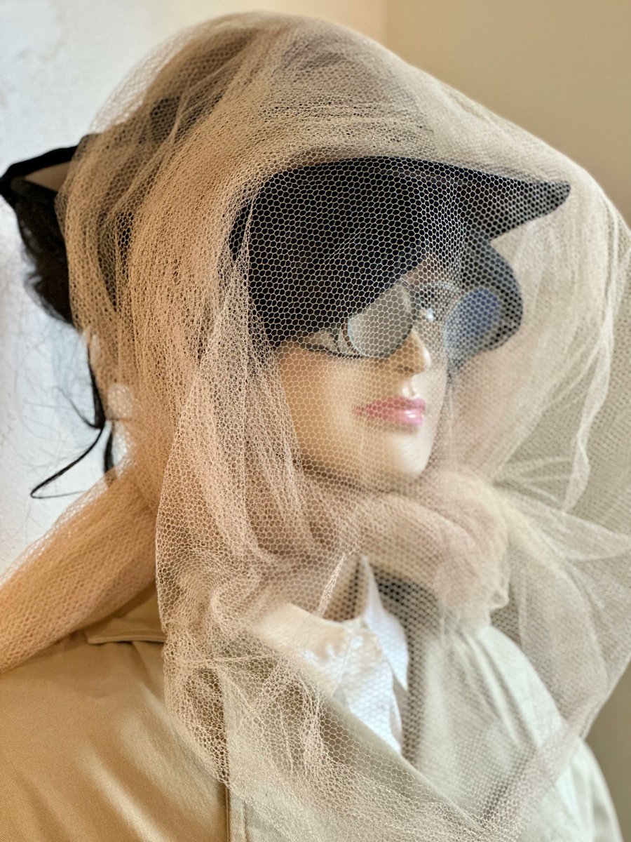 LincolnHighwayE's tweet photo. Our lovely replica of Emily Post recently received a more suitable hair-do for driving in the early 20th century! Emily's locks are now pinned up & back and her motoring scarf arranged to actually protect her face from bugs & mud splatter. #EmilyPost #MuseumMonday https://t.co/p0pU5ZjZMP