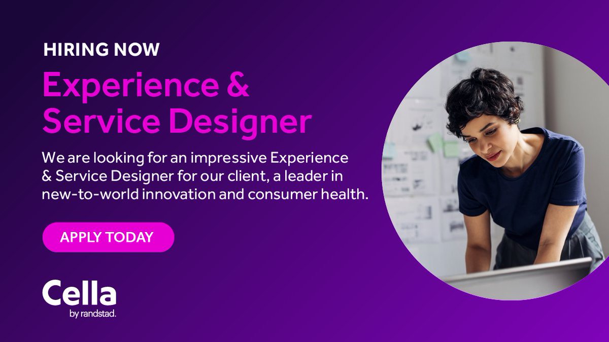 CellaServices's tweet photo. 🗣️ We are looking for an impressive Experience and Service Designer for our client, a leader in new-to-world innovation and consumer health. Interested? Apply online today! #cella #puttingpassiontowork
https://t.co/BAex1KlP2G https://t.co/k2kjkUU7Ep