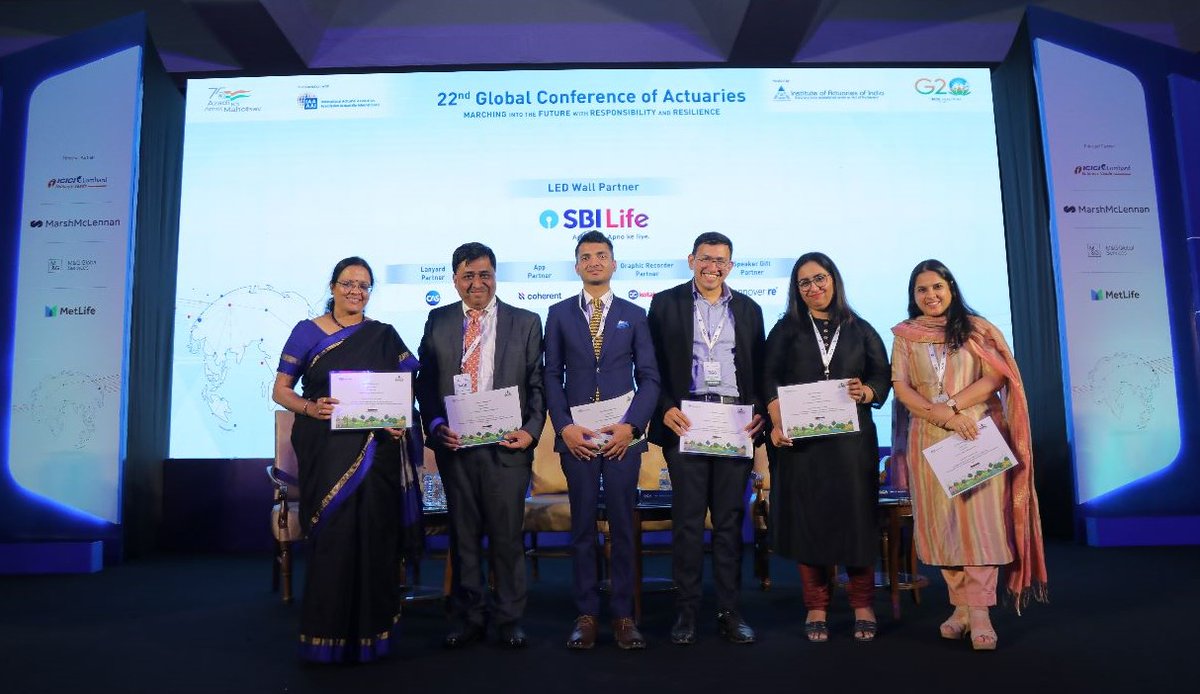 SSSIHL's tweet photo. @SSSIHL #Actuarial #DataScience team presented @ Global Conference of Actuaries, New Delhi, held on 4-6 Mar 2023. The teamβs brass band #RhythmicEnergy also won the 1st Prize (30K INR) for their soulful performance in the cultural segment.
View report: https://t.co/8aox4Zmq9V https://t.co/6k25Se6s2E
