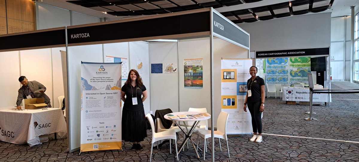 Kartoza team members, Amy and Seabilwe, had an amazing time at the International Cartographers Conference in Cape Town, last week. They immersed themselves in the world of cartography and had a fantastic experience networking at the Kartoza booth. #ICC2023 #CartographyNetworking