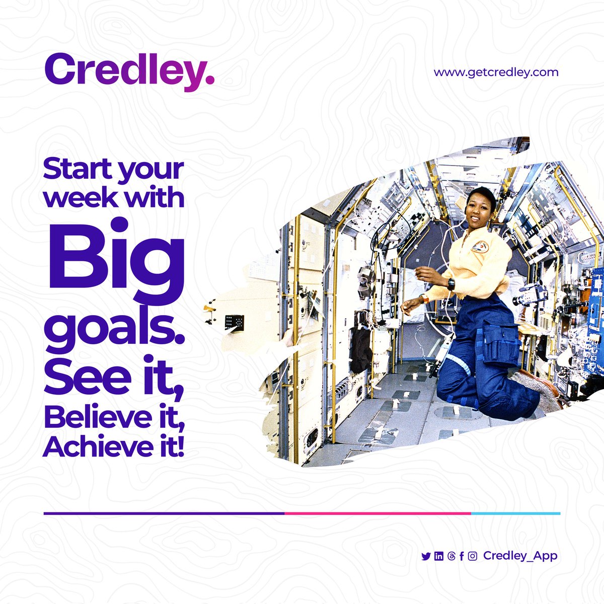getcredley's tweet photo. Every Monday is a reminder that you have the power to shape your week.
Aim high, stay focused and achieve what you set out for!
#credley #mondaymotivation #employeeexperience #workforcemotivation #goals #achieveyourdreams https://t.co/0DIRgmToci